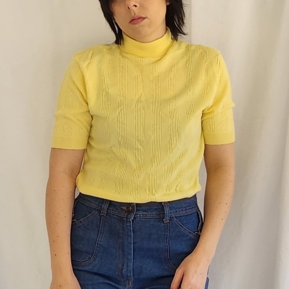 70s‎ Kmart Yellow Mock Turtleneck Blouse